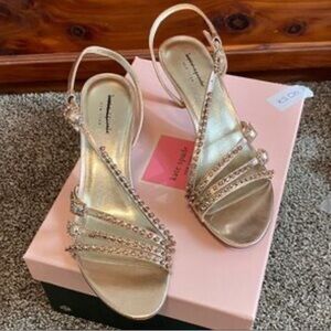 kate spade Gold Crystal-Strap Slingback Sandals Makenna